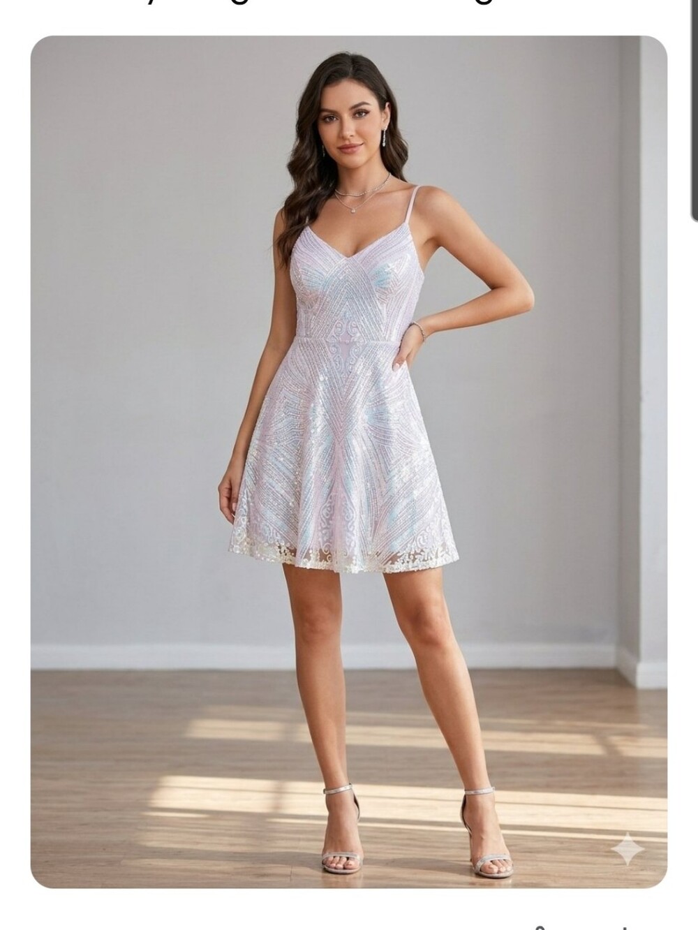 City Triangles Iridescent Sequin Fit & Flare Hoco Dress Size 5 Jr.
